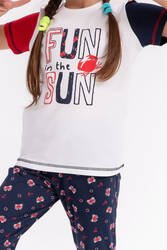 Arnetta Fun In The Sun Krem Kız Çocuk Pijama Takımı - Thumbnail