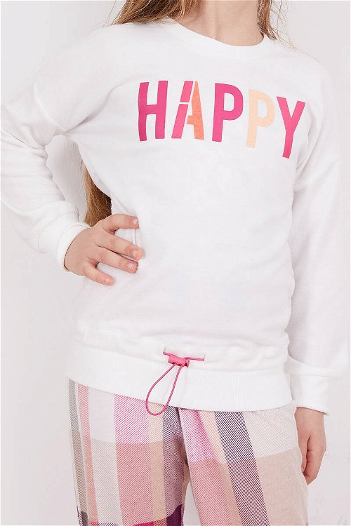 Arnetta Happy Krem Kız Çocuk Uzun Kol Pijama Takım
