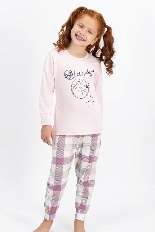 Arnetta Lets Play Cat Ekose Tozsomon Kız Çocuk Pijama Takımı