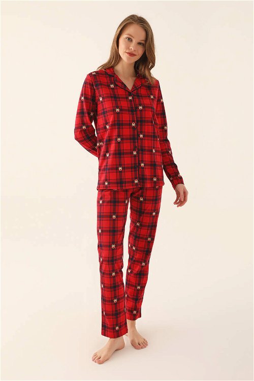 Arnetta Kırmızı Kadın Gömlek Pijama