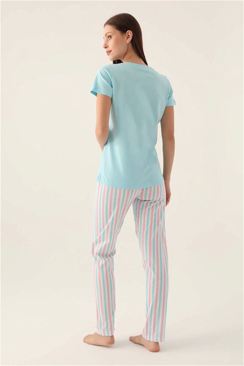 Arnetta Sweet Açık Mavi Kadın Kısa Kol Pijama Takımı