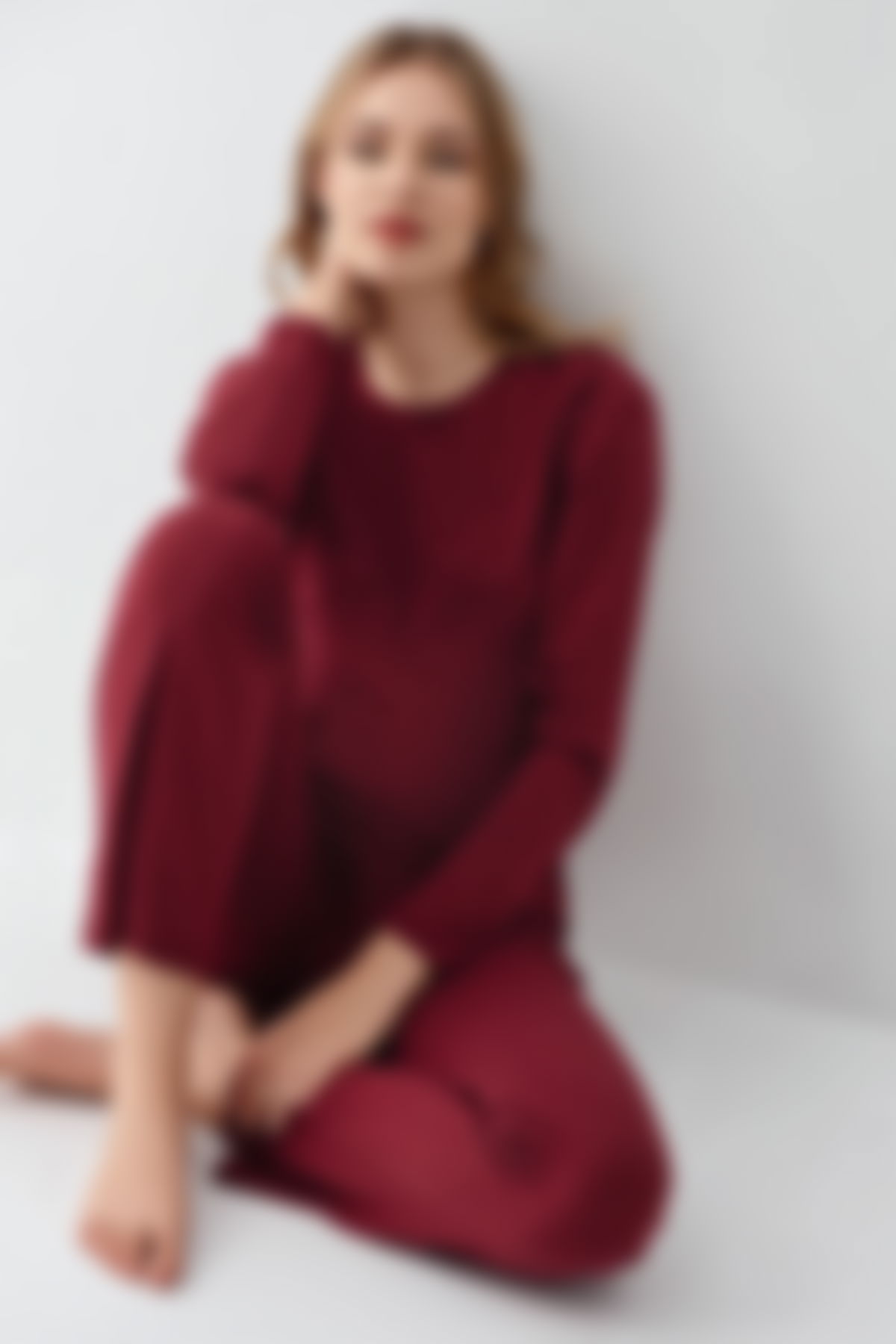 Arnetta - Arnetta Kadın Bordo Pijama Takımı
