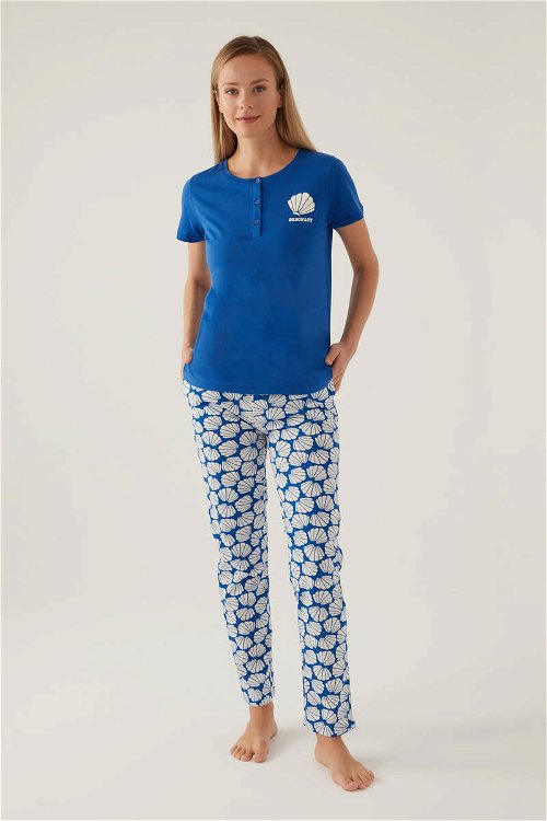 Arnetta Beach Cobalt Kadın Kısa Kol Pijama Takımı