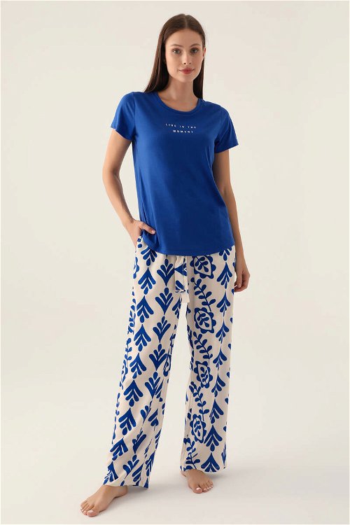 Arnetta Moment Mavi Kadın Kısa Kol Pijama Takımı