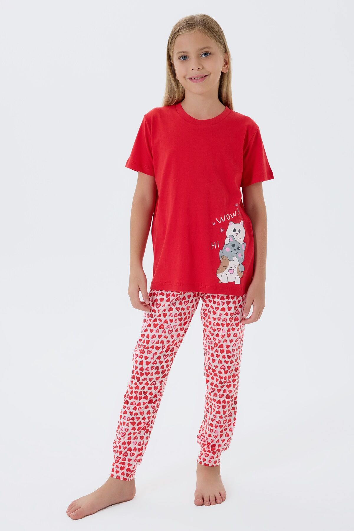 Arnetta - Arnetta Kız Çocuk Kırmızı Pijama Takım (1)