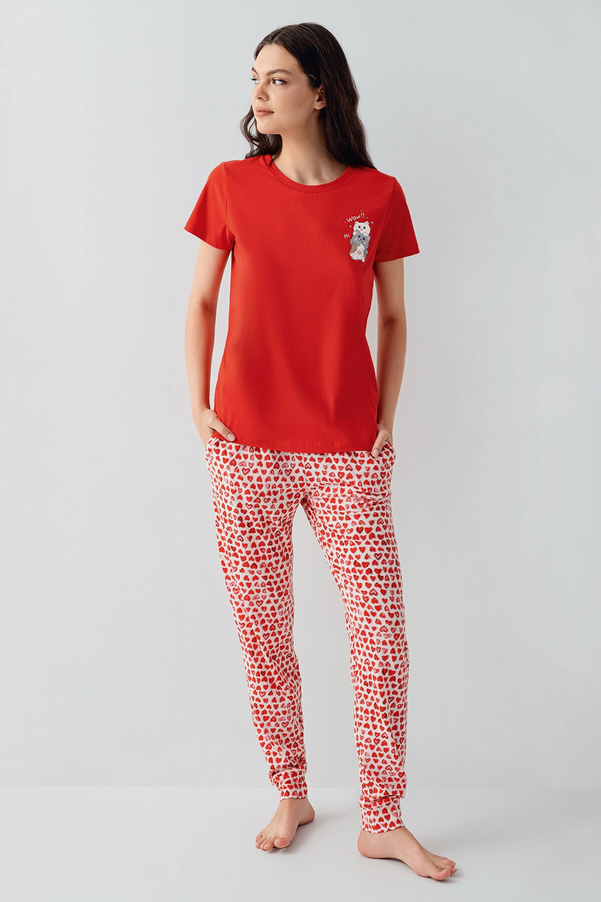 Arnetta - Arnetta Kadın Kırmızı Pijama Takım (1)