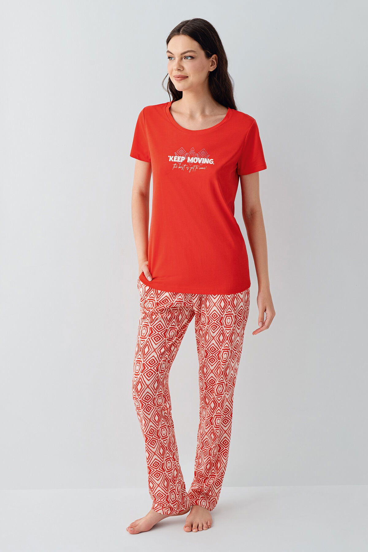 Arnetta - Arnetta Kadın Kırmızı Pijama Takım (1)