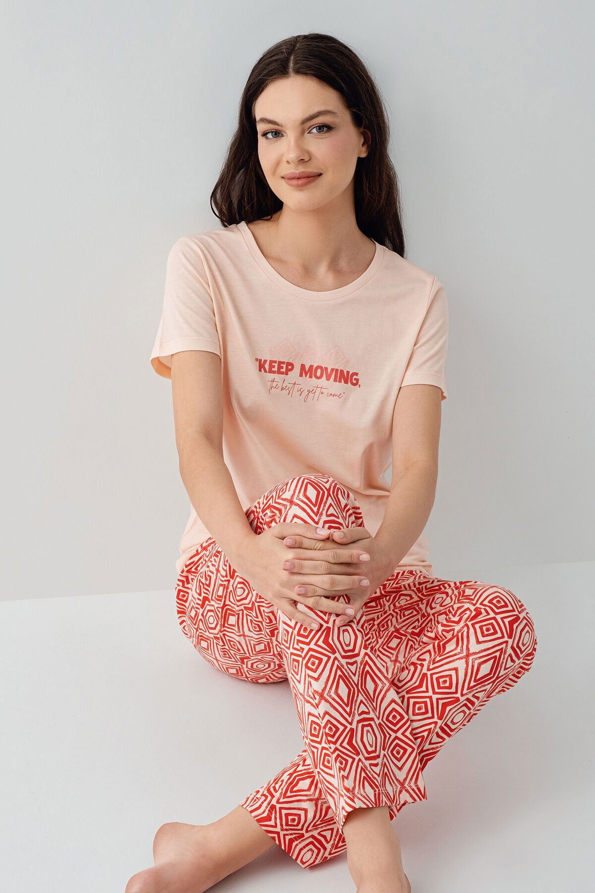 Arnetta - Arnetta Kadın Pembe Pijama Takım