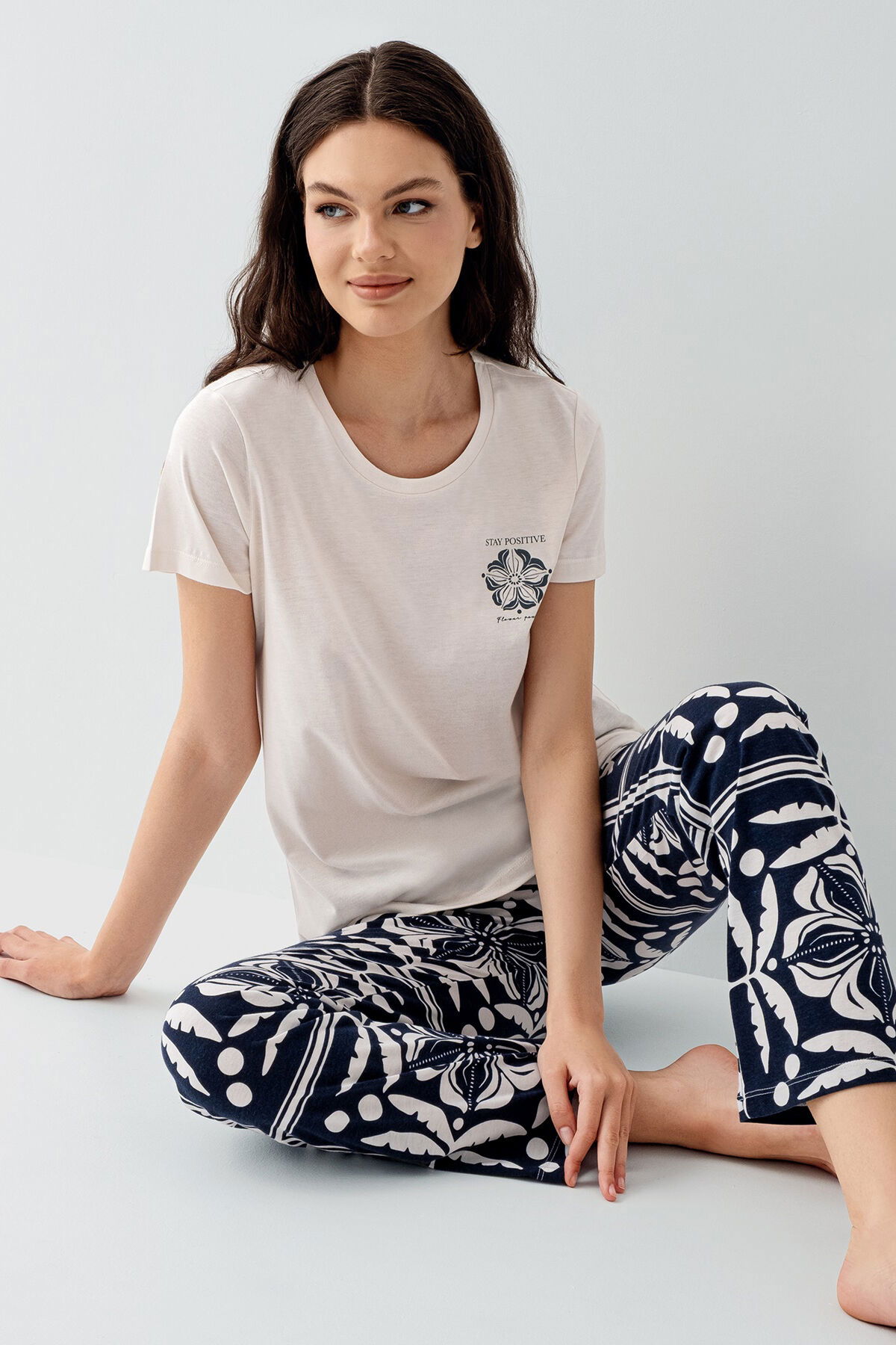 Arnetta - Arnetta Kadın Krem Pijama Takım