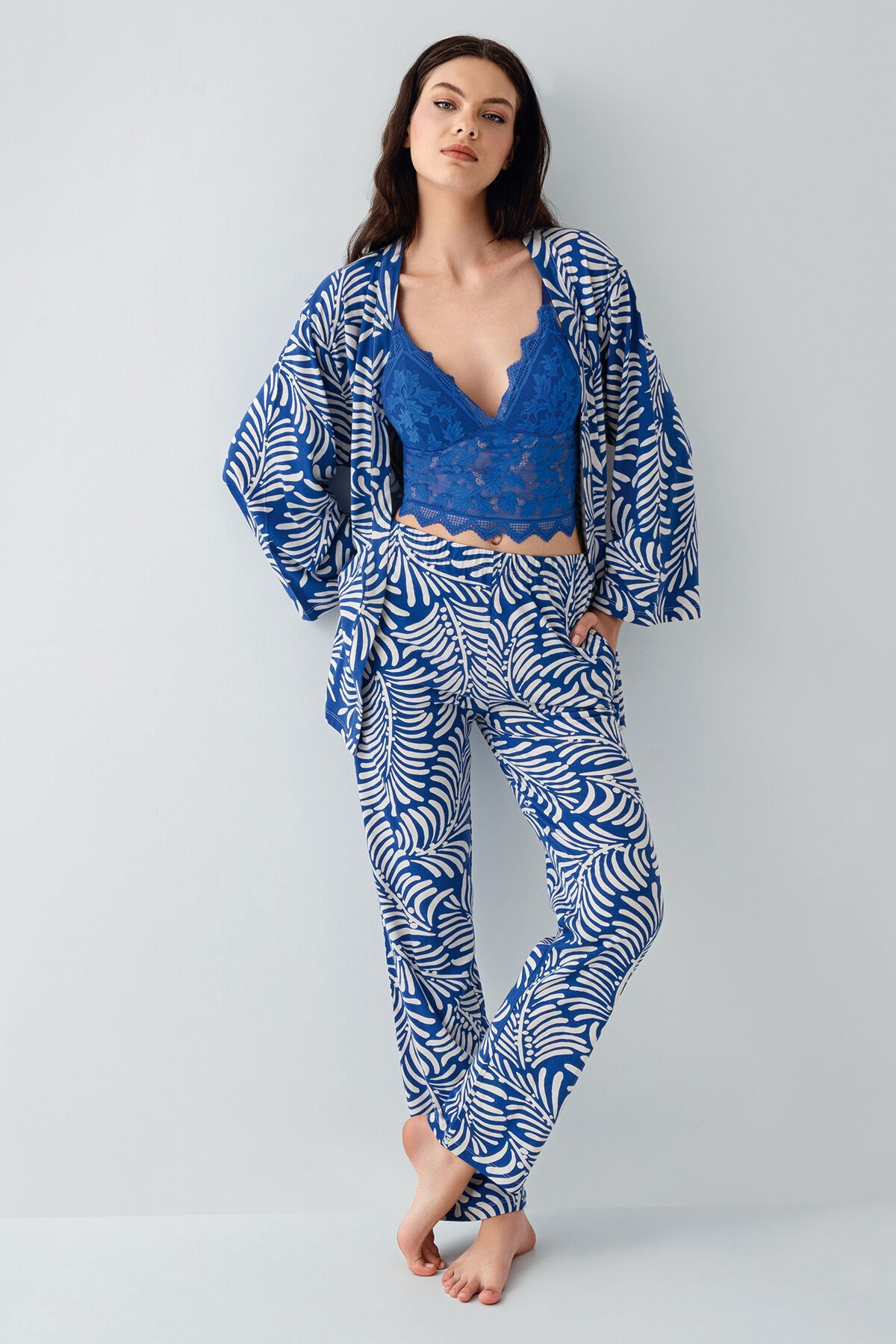 Arnetta - Arnetta Kadın Lacivert 3'lü Pijama Takım (1)