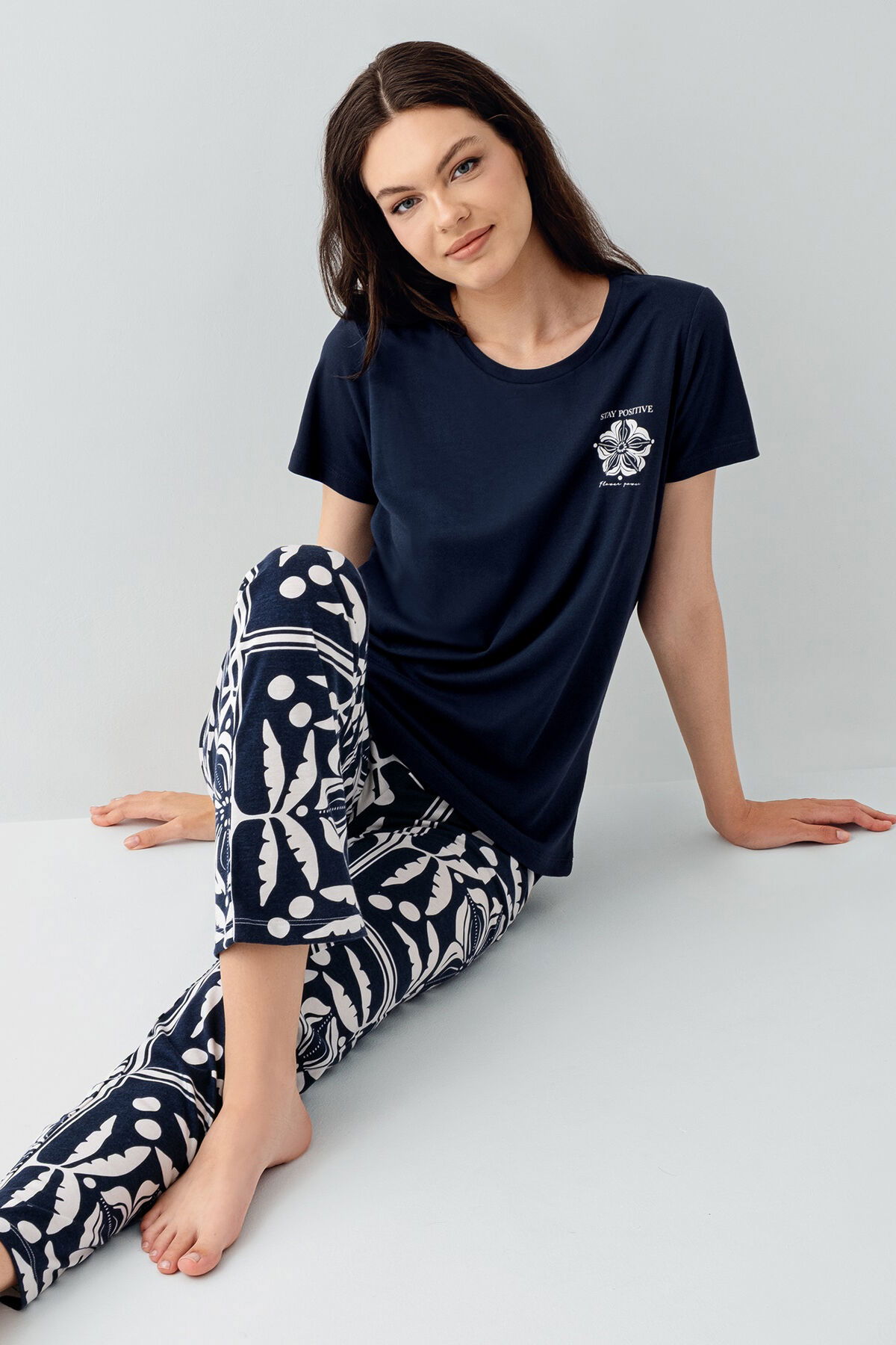 Arnetta - Arnetta Kadın Lacivert Pijama Takım