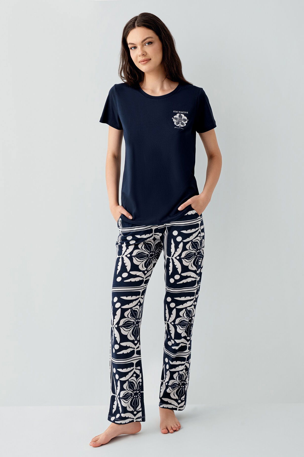 Arnetta - Arnetta Kadın Lacivert Pijama Takım (1)