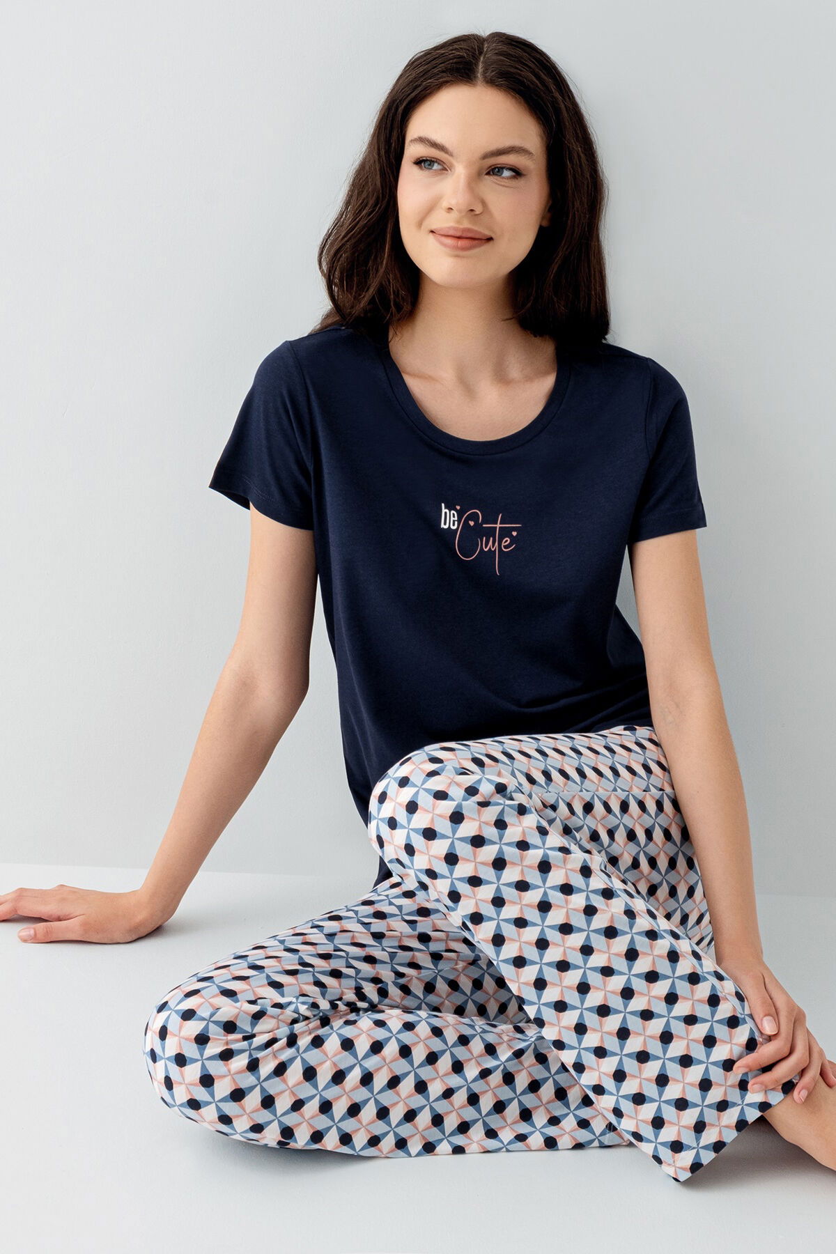 Arnetta - Arnetta Kadın Lacivert Pijama Takım