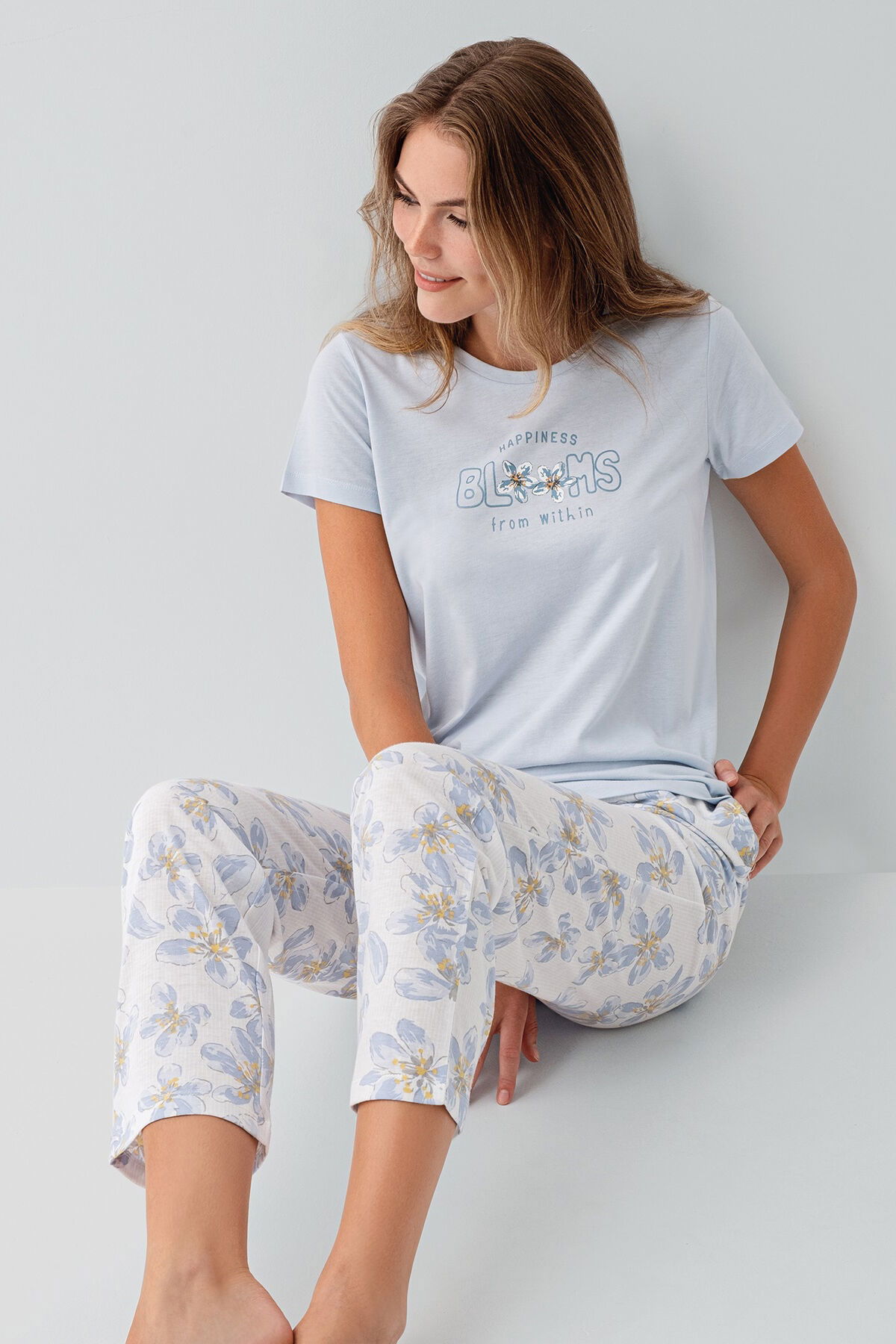 Arnetta - Arnetta Kadın Mavi Pijama Takımı