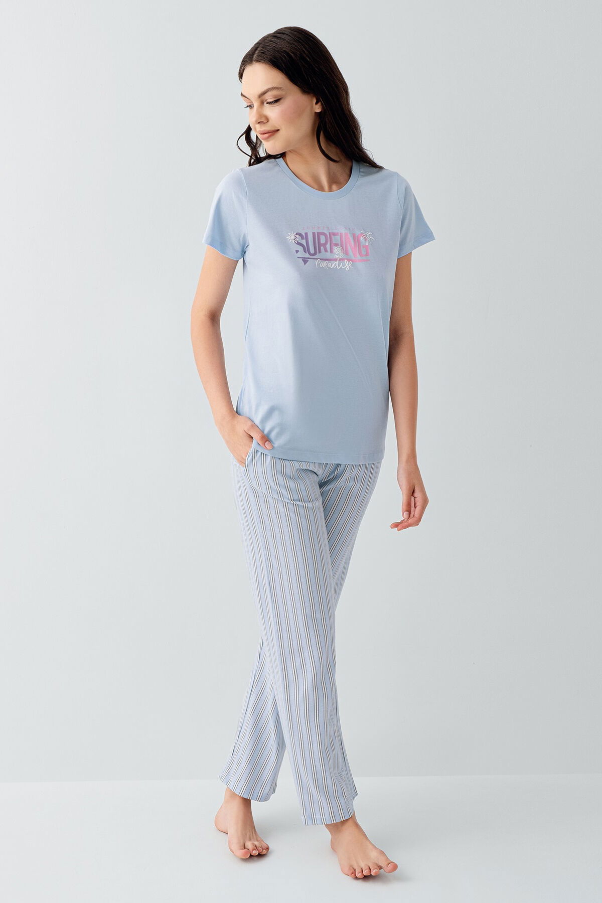 Arnetta - Arnetta Kadın Mavi Pijama Takım (1)