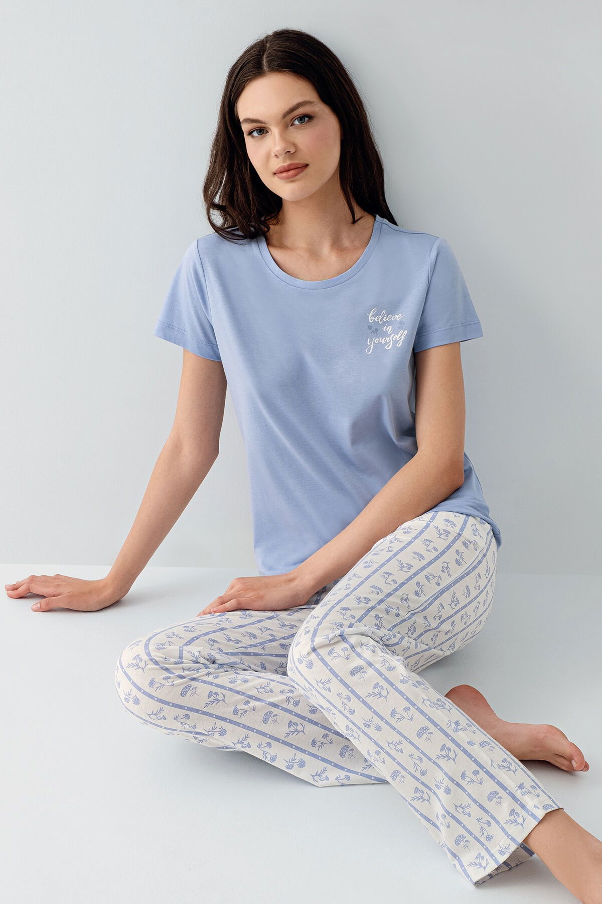 Arnetta - Arnetta Kadın Mavi Pijama Takım