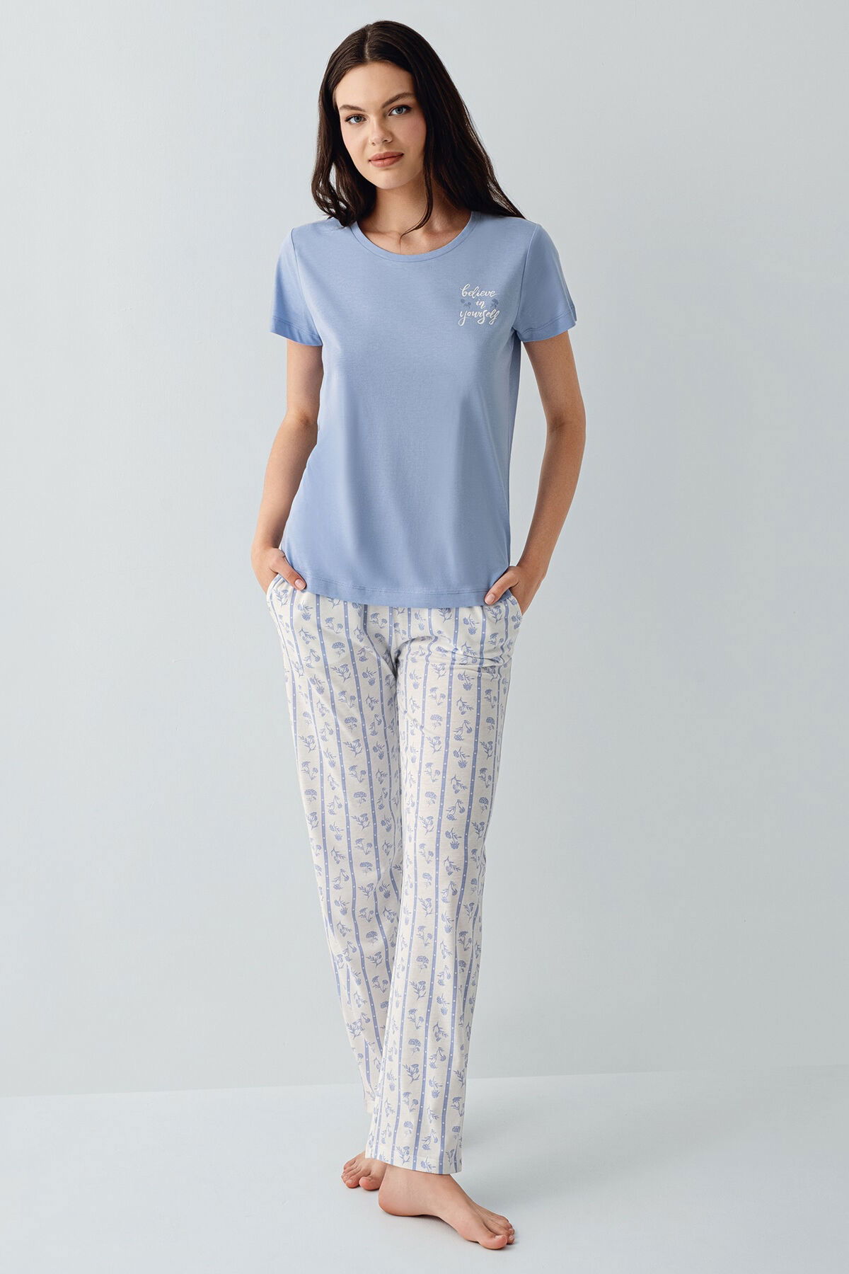 Arnetta - Arnetta Kadın Mavi Pijama Takım (1)