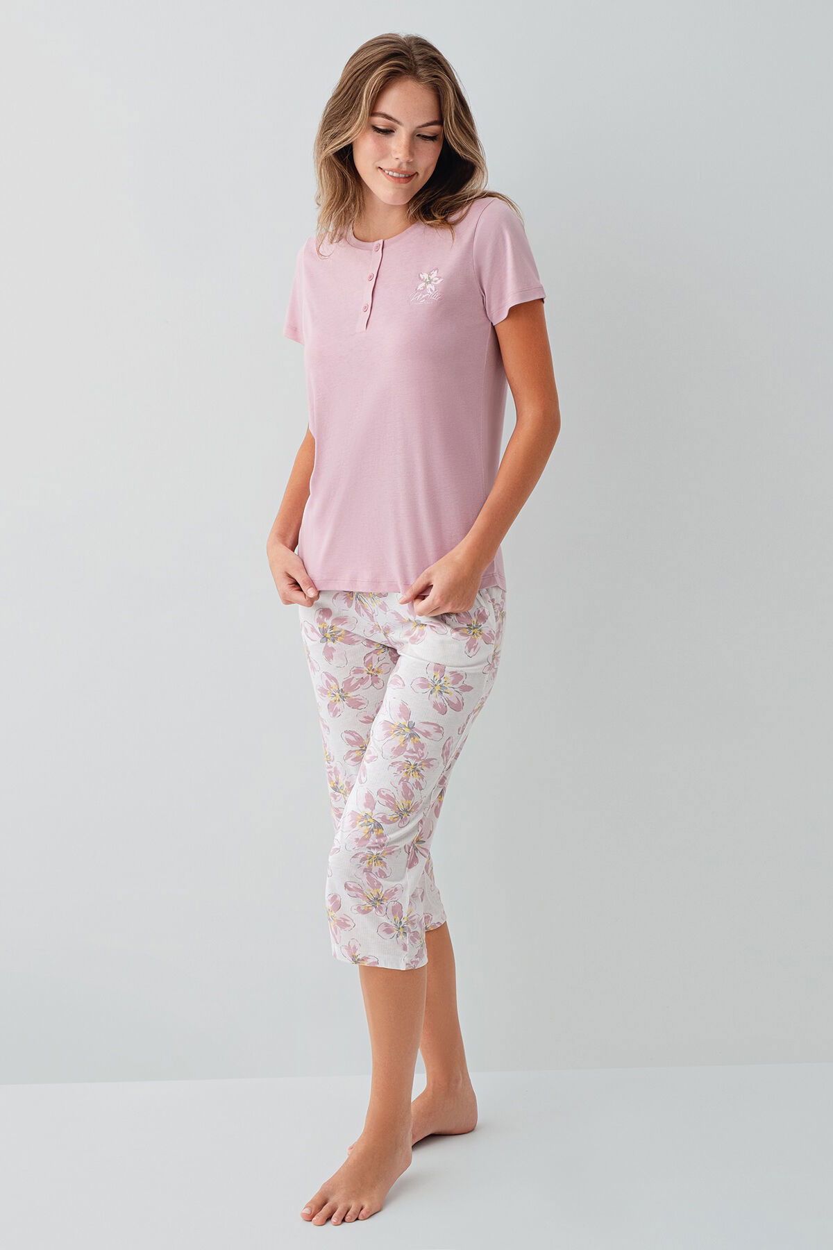 Arnetta - Arnetta Kadın Pembe Kapri Takım (1)