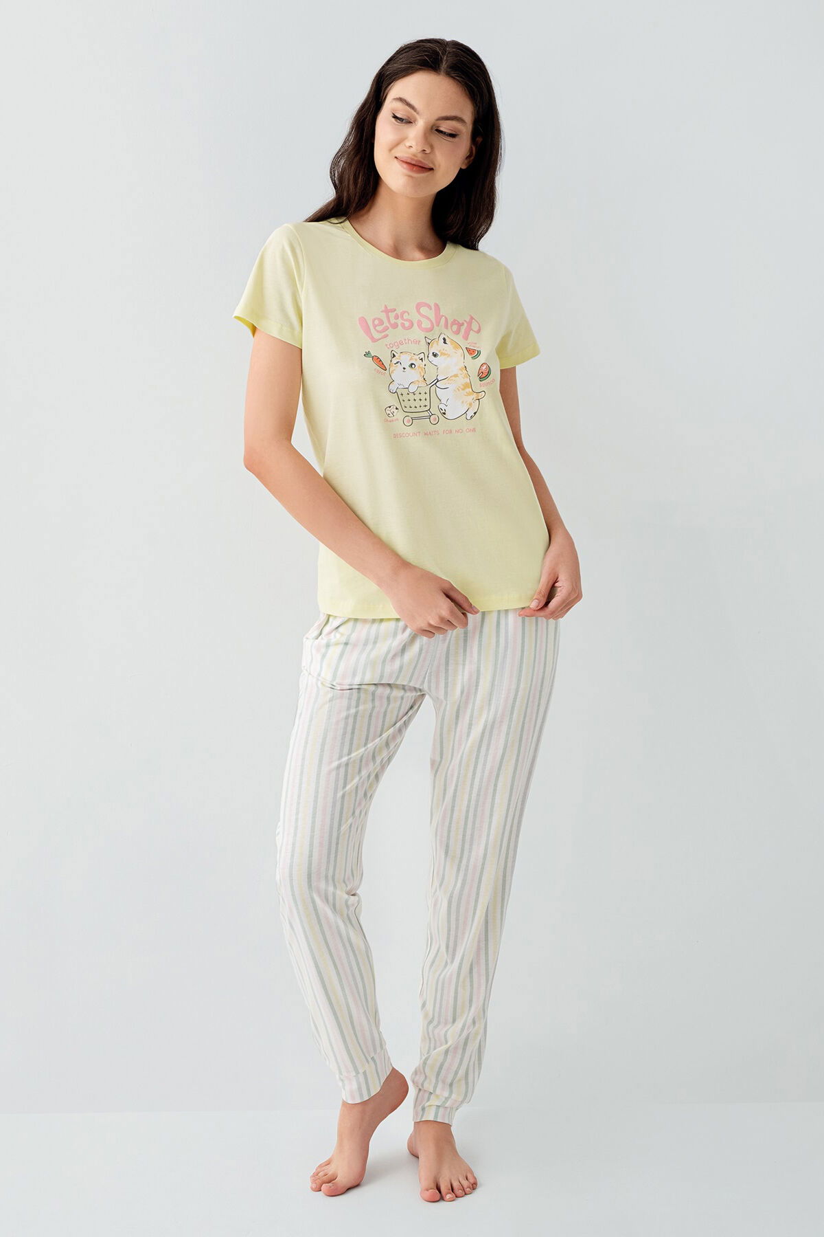 Arnetta - Arnetta Kadın Sarı Pijama Takım (1)