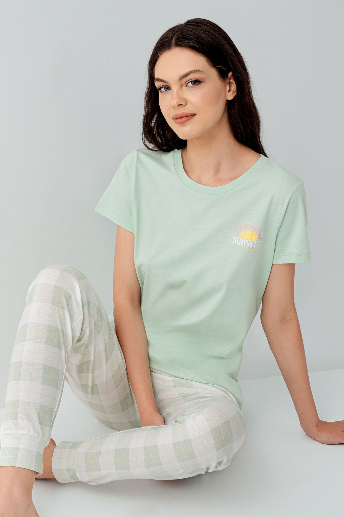 Arnetta - Arnetta Kadın Yeşil Pijama Takım