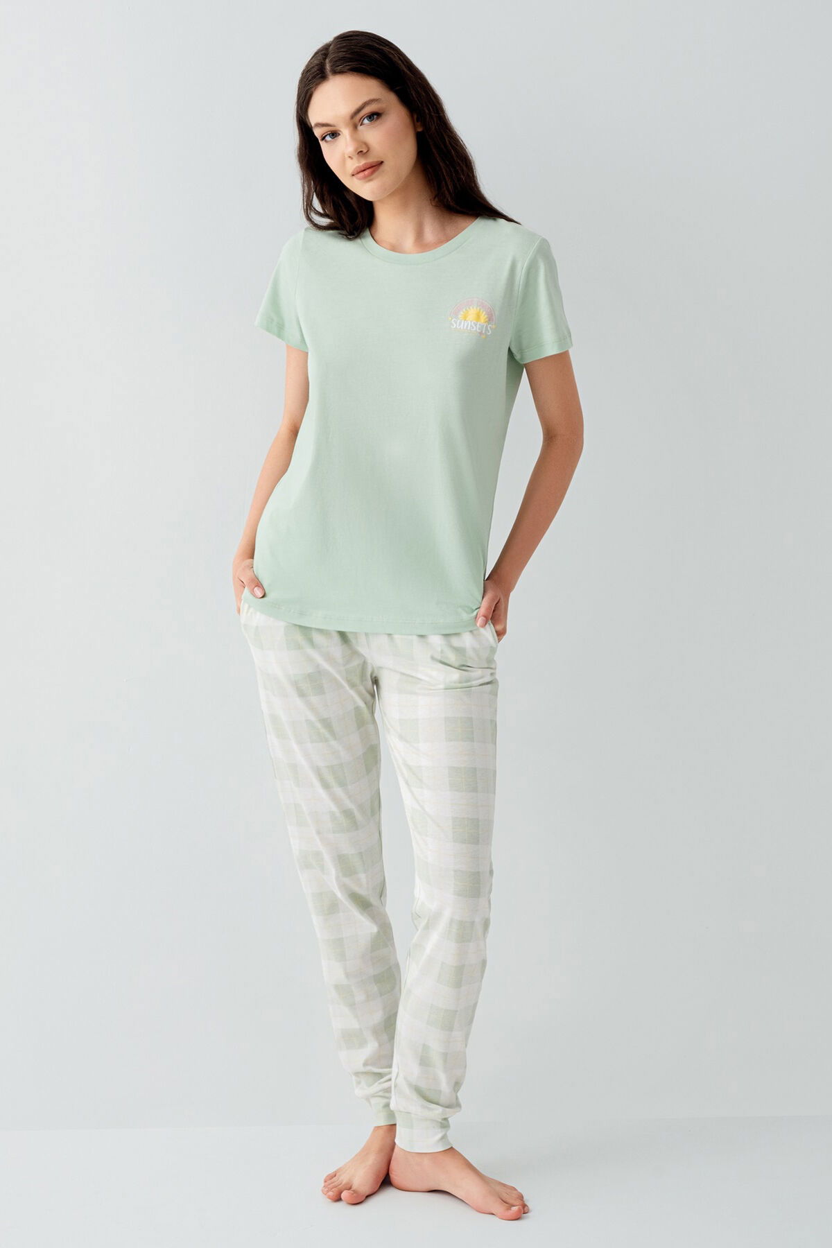 Arnetta - Arnetta Kadın Yeşil Pijama Takım (1)