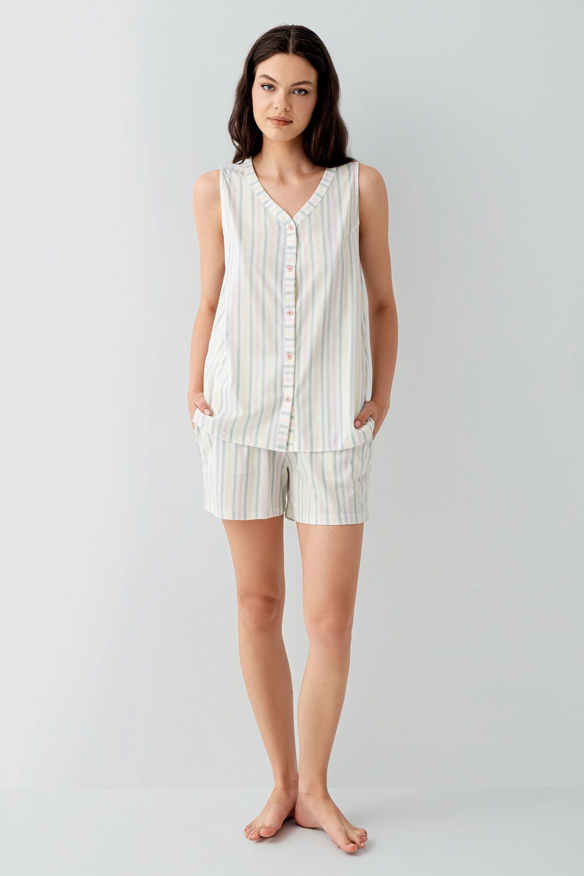 Arnetta - Arnetta Kadın Yeşil Şort Takım (1)