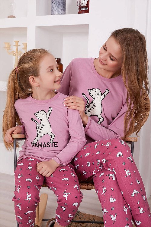 Arnetta Namaste Pembe Kız Çocuk Uzun Kol Pijama Takım
