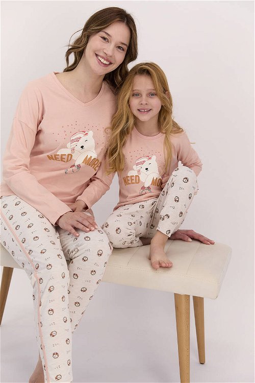 Arnetta Need More Mocha Kız Çocuk Uzun Kol Pijama Takımı