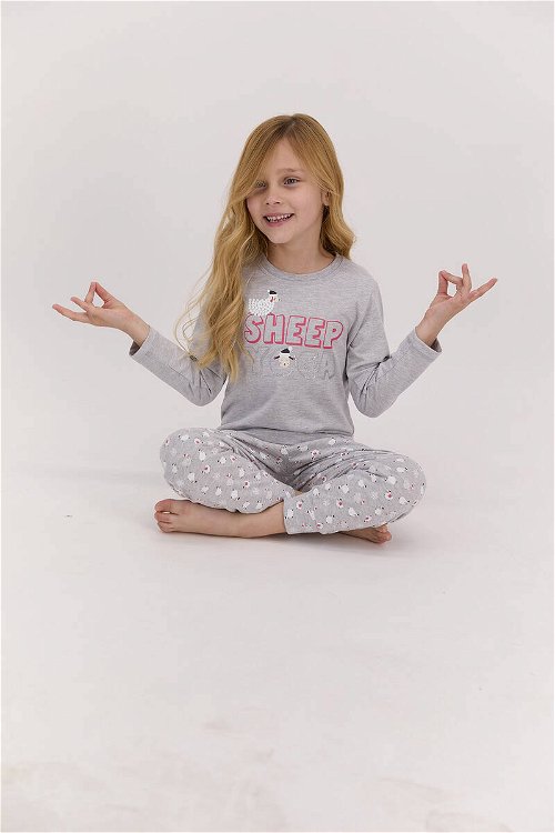 Arnetta Sheep Yoga Grimelanj Kız Çocuk Uzun Kol Pijama Takımı