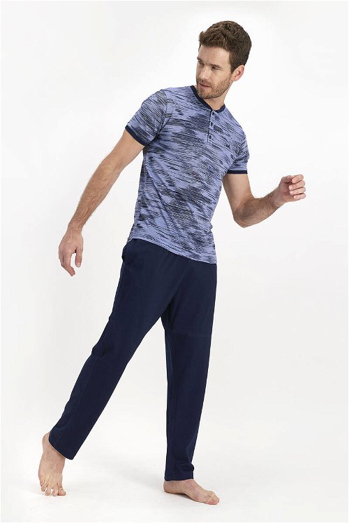 Arnetta Transitive Mavi Erkek Kısa Kol Pijama Takımı