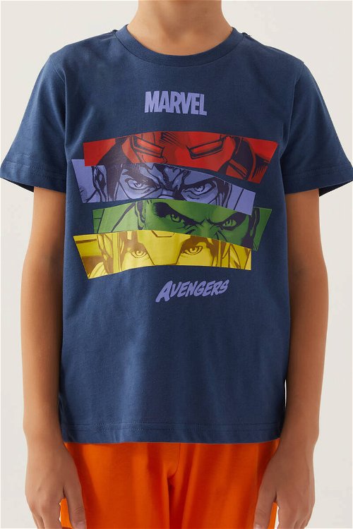 Avangers Marvel Koyu İndigo Erkek Çocuk Kapri Takım