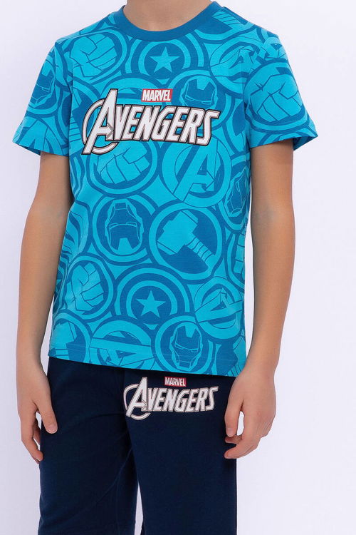 Avengers Llisanslı Petrol Mavisi Erkek Çocuk Bermuda Takım