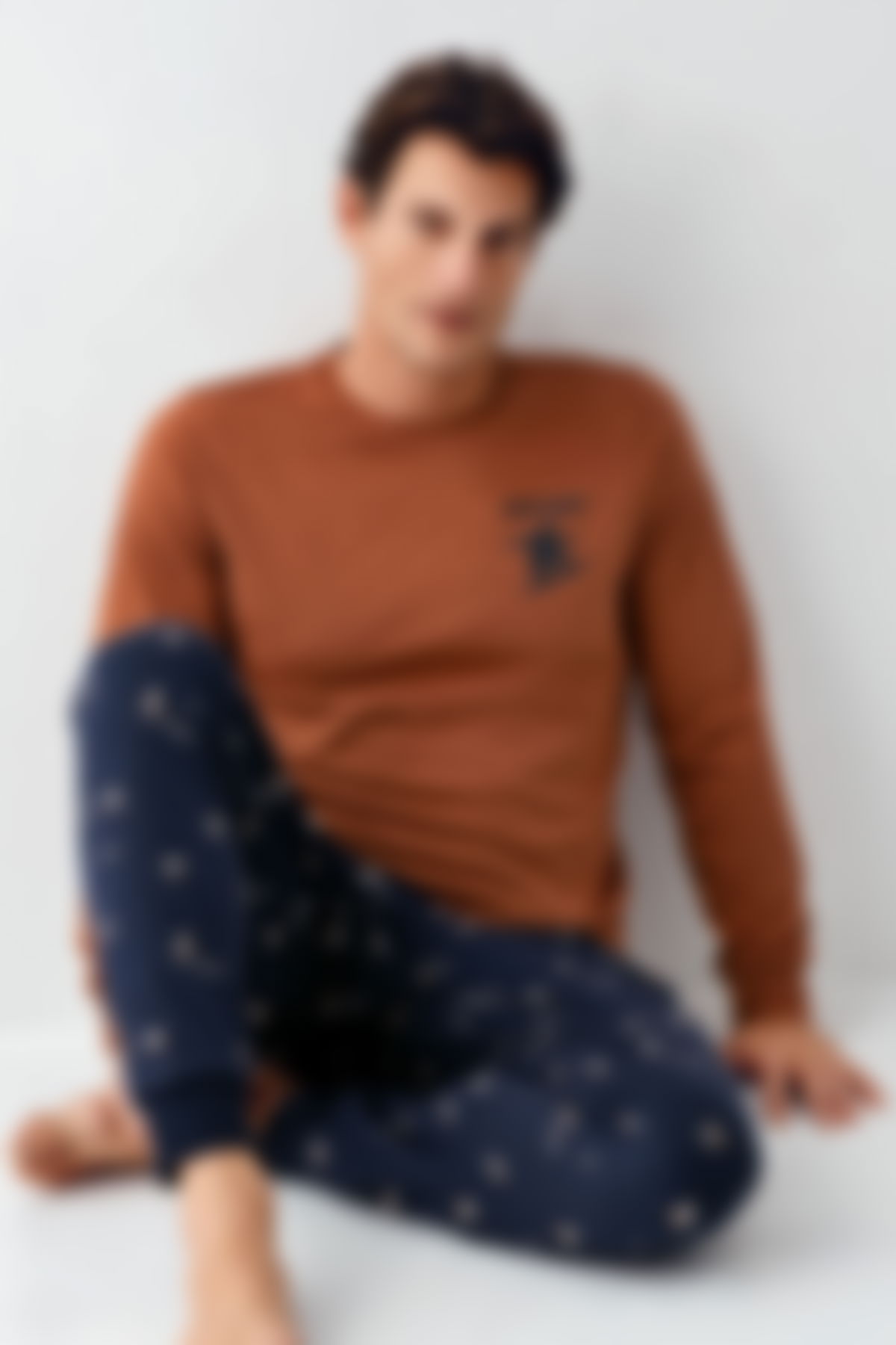 Arnetta - Arnetta Erkek Kahverengi Pijama Takımı