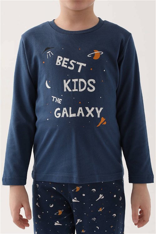 Rolypoly Best Kids The Galaxy Lacivert Erkek Çocuk Uzun Kol Pijama Takım