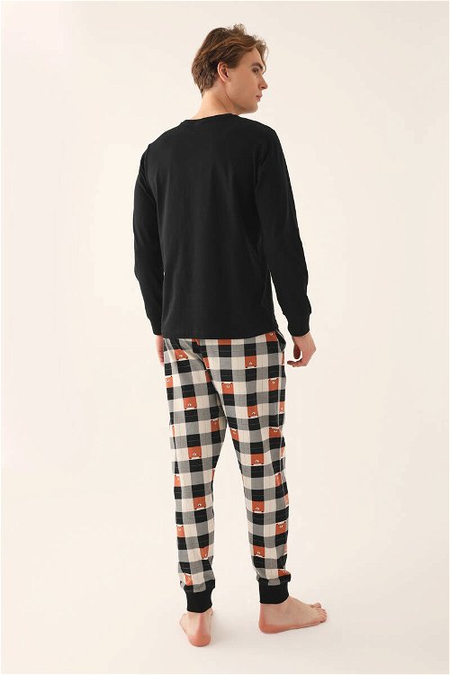 Rolypoly Siyah Erkek Uzun Kol Pijama Takım