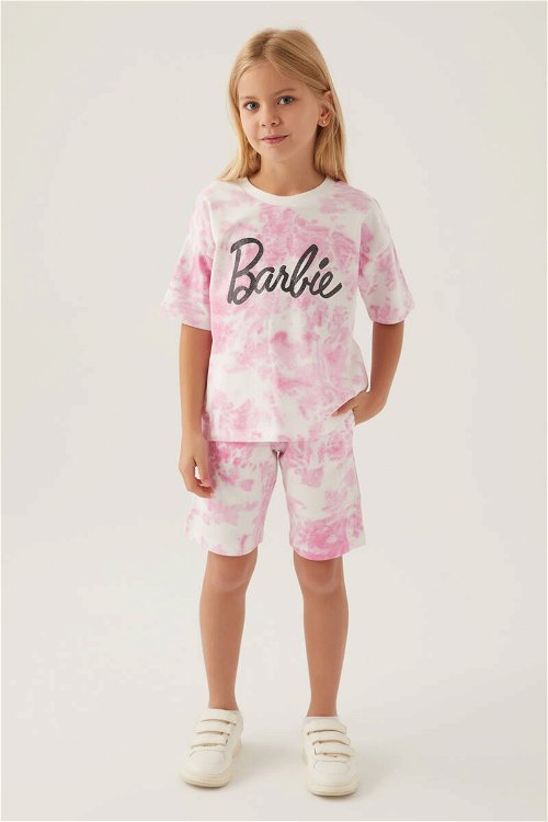 Barbie Written Pembe Kız Çocuk Bermuda Takım