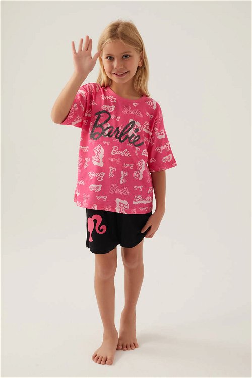Barbie Comfortable Açık Fuşya Kız Çocuk Şort Takım