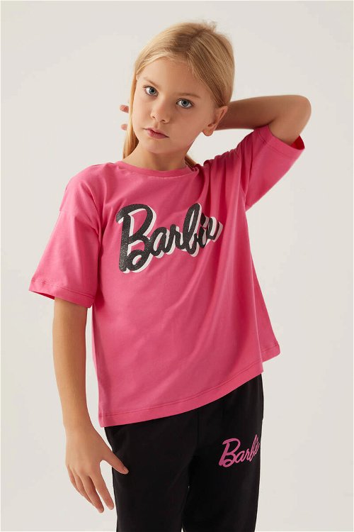 Barbie Kız Çocuk Fuşya Tshirt