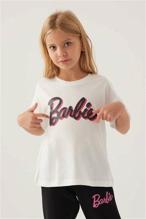 Barbie Kız Çocuk Krem Tshirt