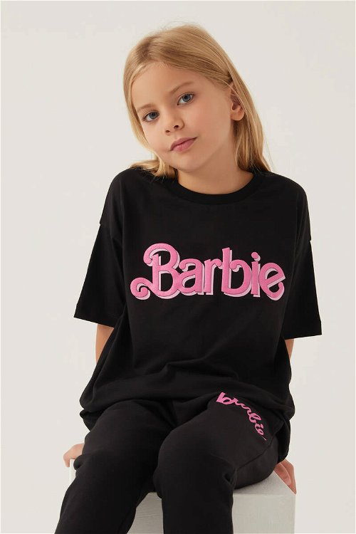 Barbie Short Siyah Kız Çocuk T-Shirt