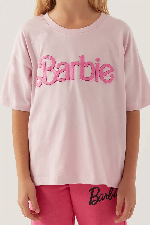 Barbie Short Toz Pembe Kız Çocuk T-Shirt