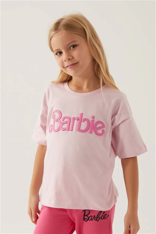 Barbie Short Toz Pembe Kız Çocuk T-Shirt