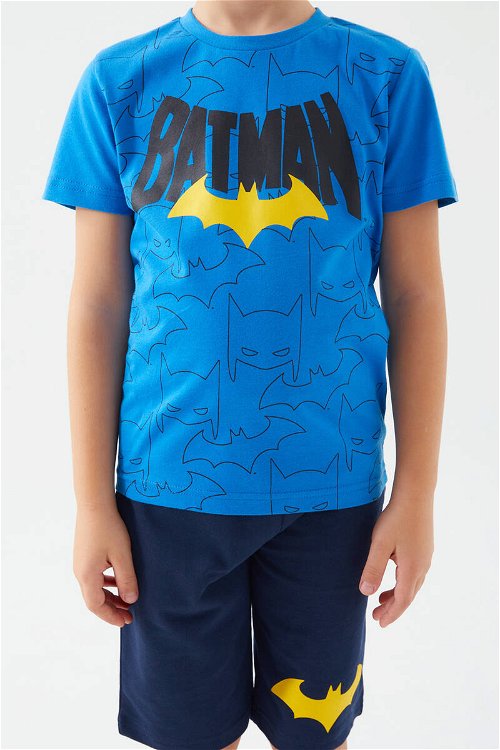 Batman Mask Mavi Erkek Çocuk Bermuda Takım