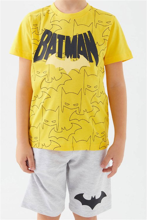 Batman Mask Sarı Erkek Çocuk Bermuda Takım