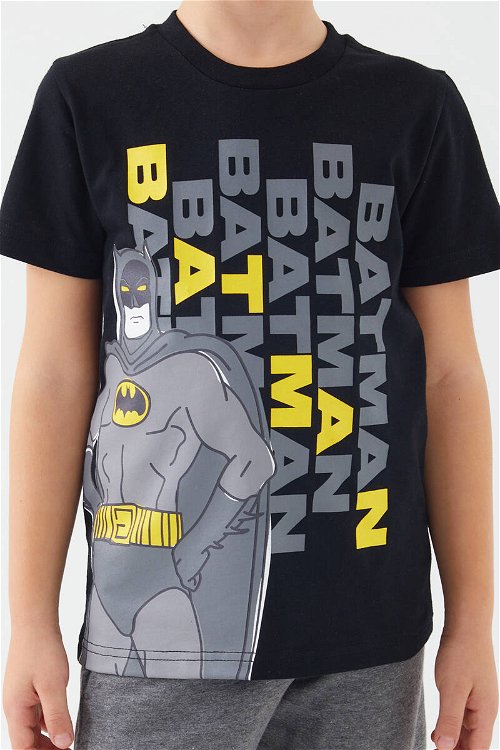 Batman Yellow Hero Siyah Erkek Çocuk Bermuda Takım
