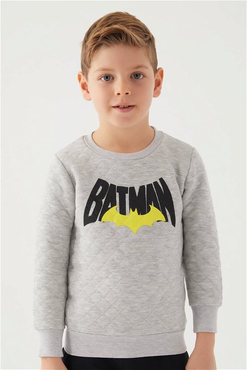 Batman Erkek Çocuk Gri Sweatshirt