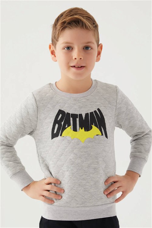 Batman Erkek Çocuk Gri Sweatshirt