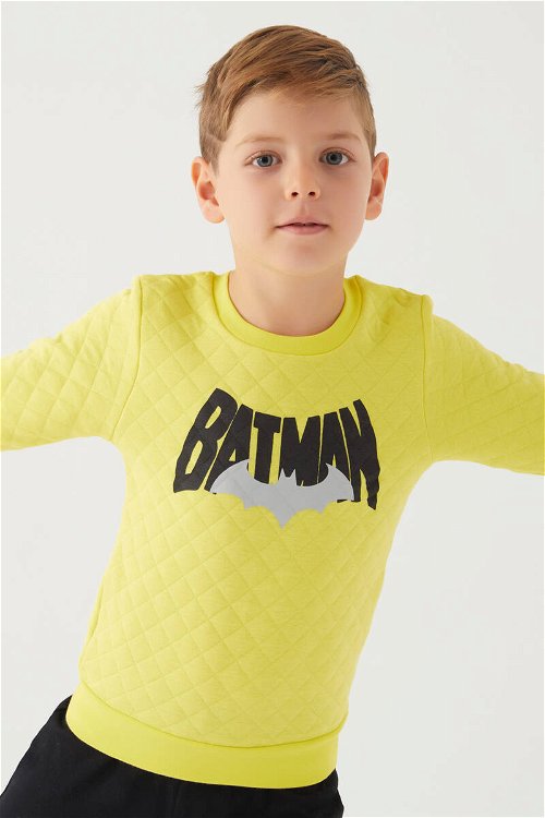 Batman Erkek Çocuk Sarı Sweatshirt