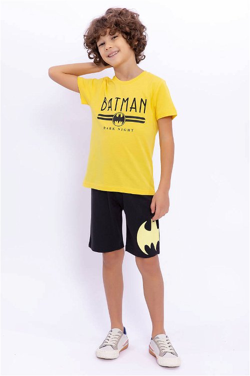 Batman Lisanslı Dark Night Sarı Erkek Çocuk Bermuda Takım