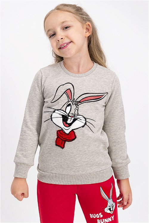 Bugs Bunny Lisanslı Bejmelanj Kız Çocuk Eşofman Takımı